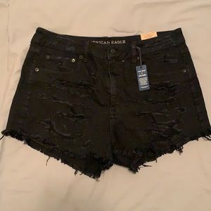 American Eagle Ripped Hi Rise Shorts